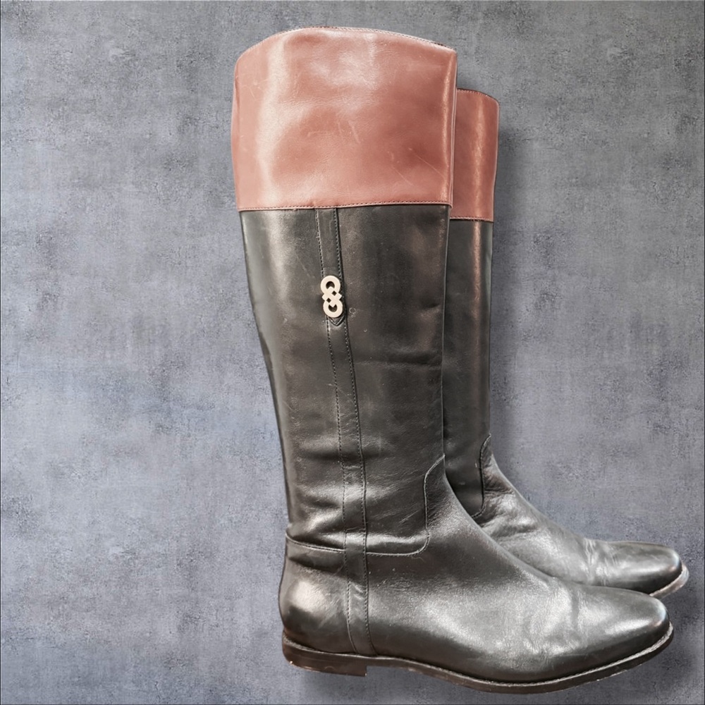 Cole Haan Rigby Two-Tone Leather Riding Boots